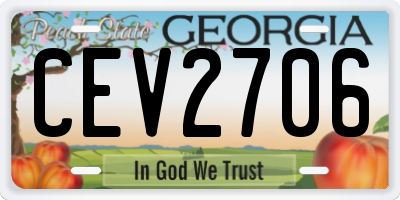 GA license plate CEV2706