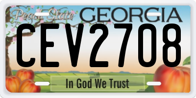GA license plate CEV2708