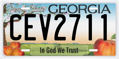 GA license plate CEV2711