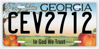 GA license plate CEV2712