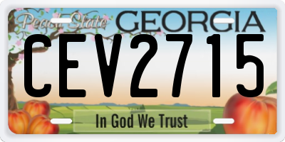 GA license plate CEV2715