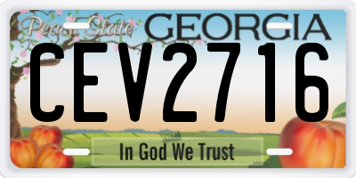 GA license plate CEV2716