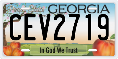 GA license plate CEV2719