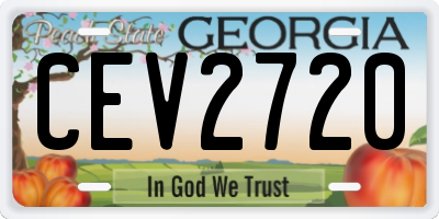 GA license plate CEV2720