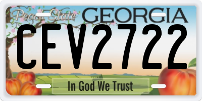 GA license plate CEV2722