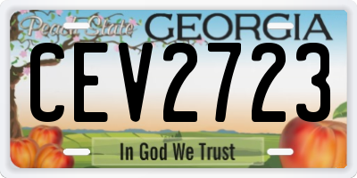GA license plate CEV2723