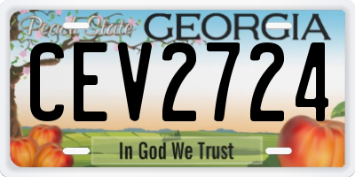GA license plate CEV2724