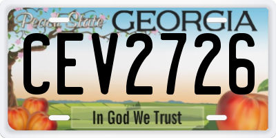 GA license plate CEV2726