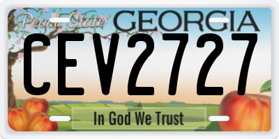 GA license plate CEV2727