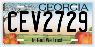 GA license plate CEV2729