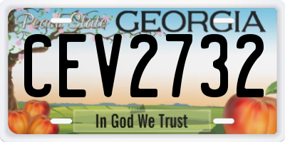 GA license plate CEV2732