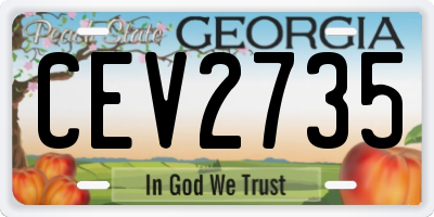GA license plate CEV2735