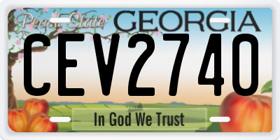 GA license plate CEV2740