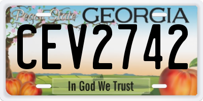 GA license plate CEV2742