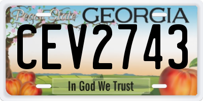 GA license plate CEV2743