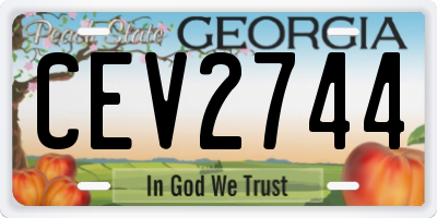 GA license plate CEV2744