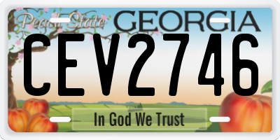 GA license plate CEV2746