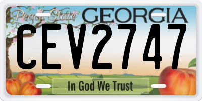 GA license plate CEV2747
