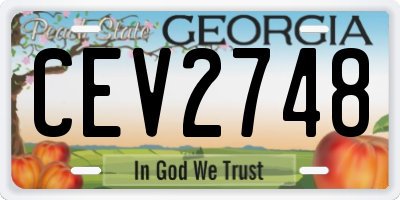 GA license plate CEV2748
