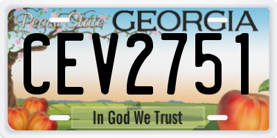 GA license plate CEV2751