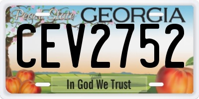 GA license plate CEV2752