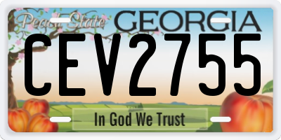 GA license plate CEV2755