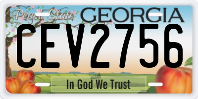 GA license plate CEV2756