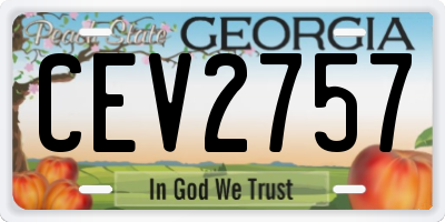 GA license plate CEV2757