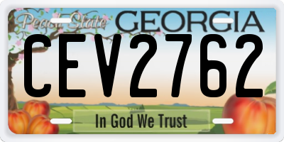 GA license plate CEV2762