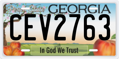 GA license plate CEV2763