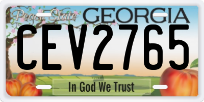 GA license plate CEV2765