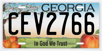 GA license plate CEV2766