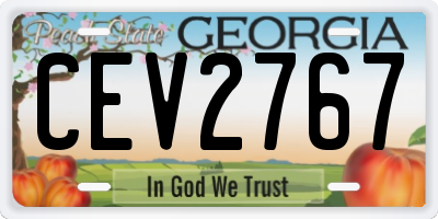 GA license plate CEV2767