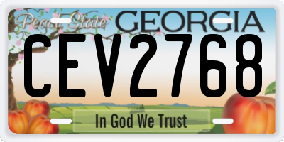 GA license plate CEV2768