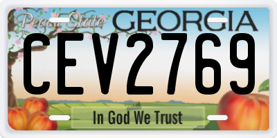 GA license plate CEV2769