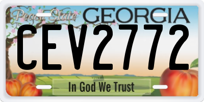 GA license plate CEV2772