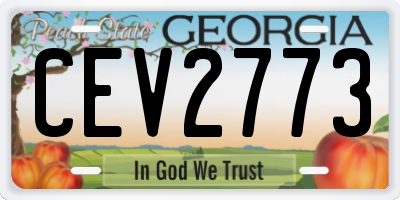 GA license plate CEV2773