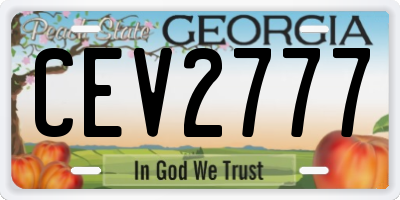 GA license plate CEV2777
