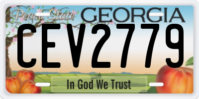 GA license plate CEV2779