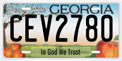GA license plate CEV2780