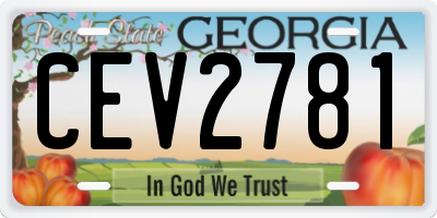 GA license plate CEV2781