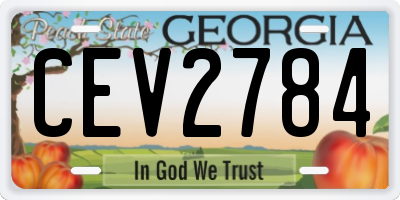 GA license plate CEV2784