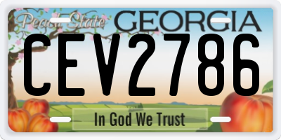 GA license plate CEV2786