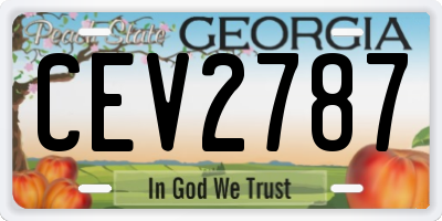 GA license plate CEV2787