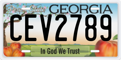 GA license plate CEV2789