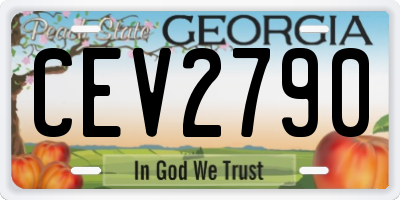 GA license plate CEV2790