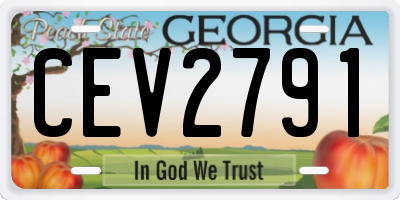 GA license plate CEV2791