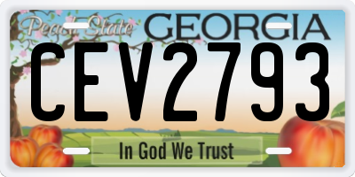 GA license plate CEV2793