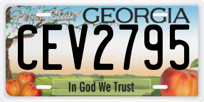 GA license plate CEV2795