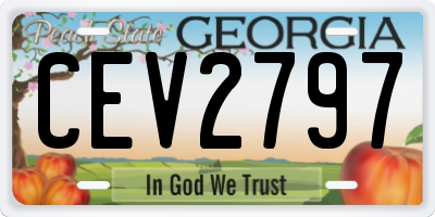 GA license plate CEV2797